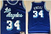 Lakers 34 Shaquille O'Neal Blue Hardwood Classics Mesh Jersey,baseball caps,new era cap wholesale,wholesale hats